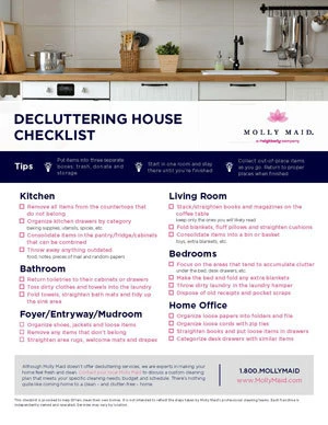 Molly Maid Decluttering Checklist