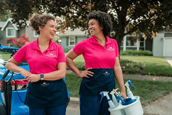 Maid providing a move in cleaning service.