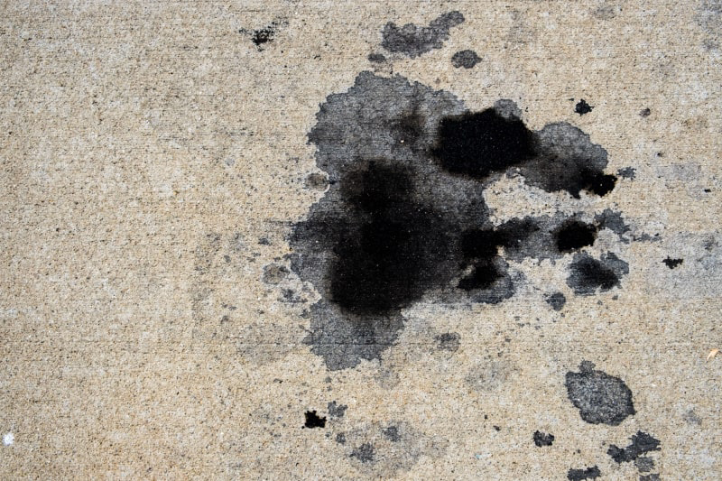 Grease stain on a driveway
