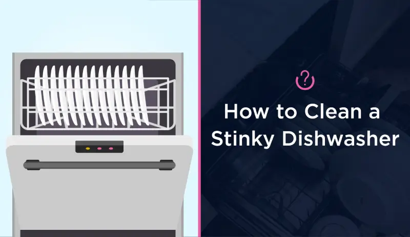 How to Clean a Stinky Dishwasher blog banner.