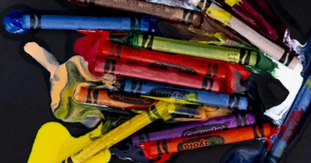 pile of melted crayons