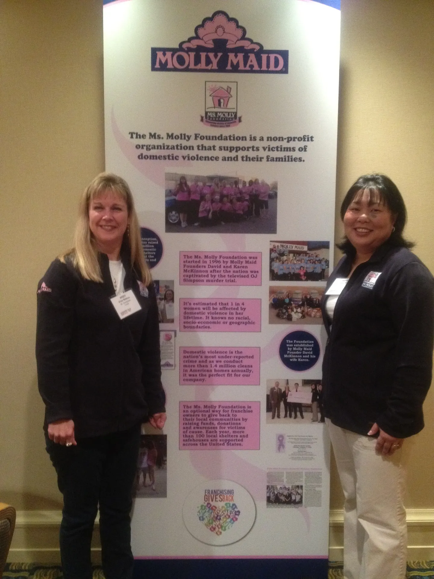 Kristi Mailloux and Danessa Itaya represented the Ms. Molly Foundation at the 2012 IFA Franchising Gives Back event.