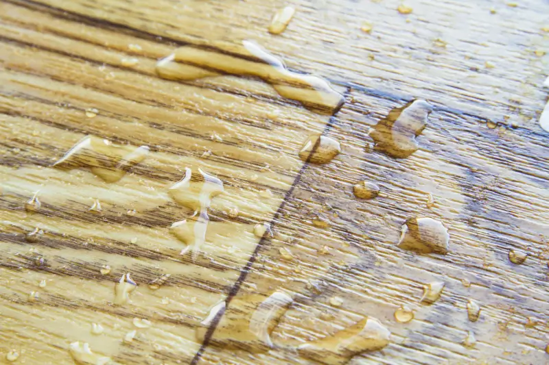 Water droplets on linoleum floor
