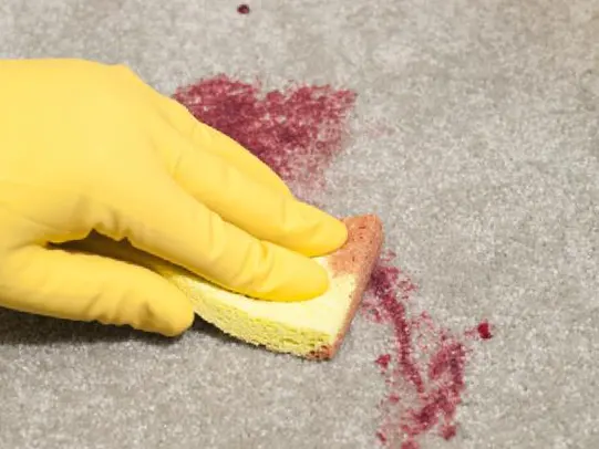 Cleaning red stain off white carpet