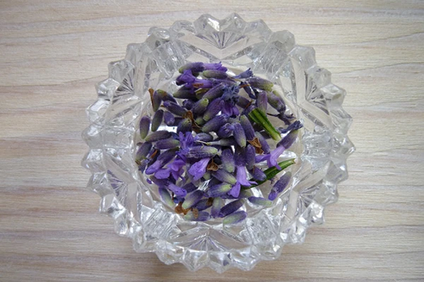 lavender in a crystal vase