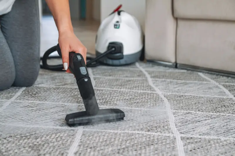 Person vacuuming vomit out of carpet