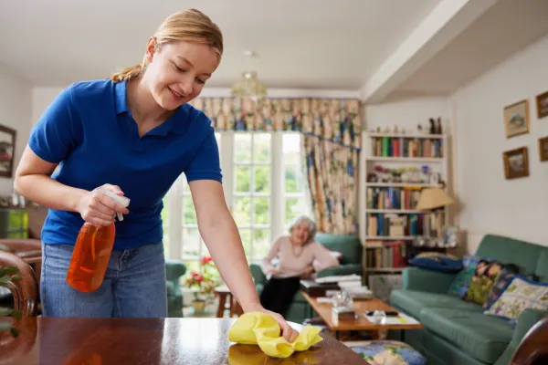 Cleaning service for elderly person