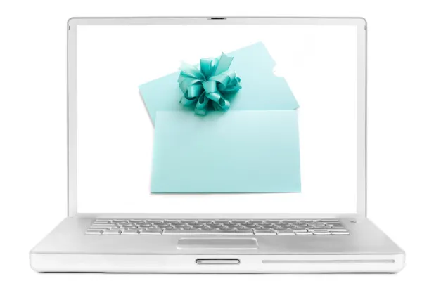 Laptop screen with email gift certificate