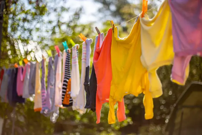 Laundry air-drying outside