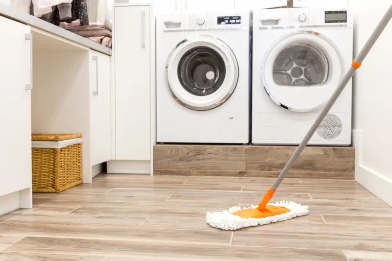 Mop in laundry room