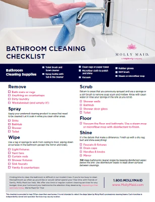 Molly Maid Bathroom Cleaning Checklist