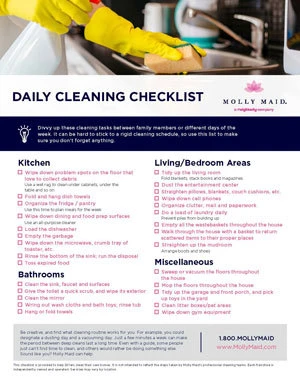 Molly Maid Daily Cleaning Checklist