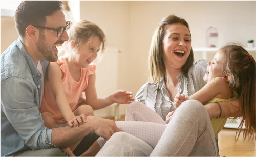 family laughing together