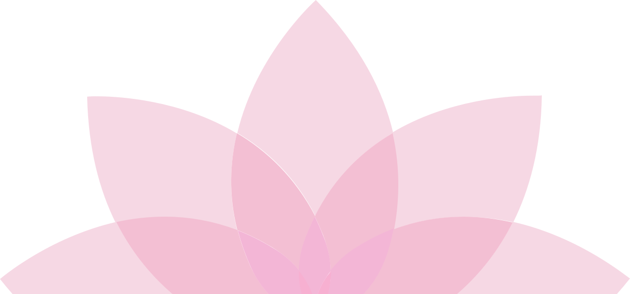 Pink half lotus icon.