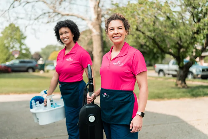 Molly Maid professionals ready to begin recurring cleaning service 