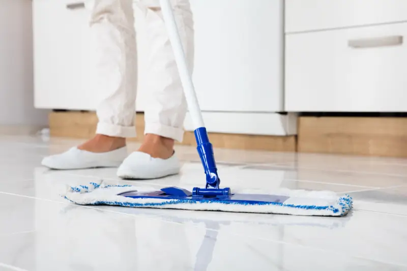 Person mopping floor